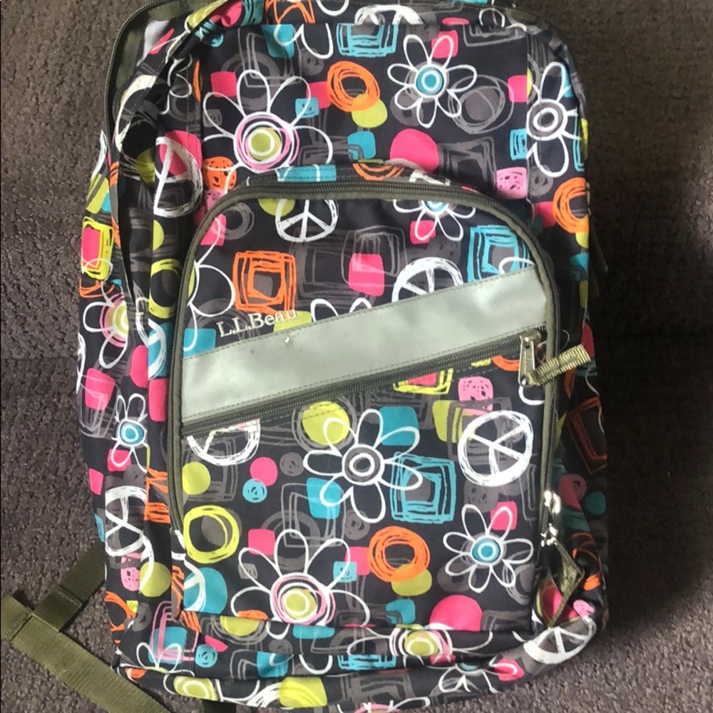 L.L Bean Kids patterned bookbag